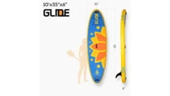 Glide Lotus Inflatable Paddle Board -Scotty || Airhead || Astral Sales Store opplanet glide lotus inflatable paddle board blue orange yellow 10ft x 35in x 6in o2 ltus u 1