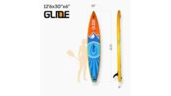 Glide Quest Inflatable Paddle Board 26 Glide Quest Inflatable Paddle Board -Scotty || Airhead || Astral Sales Store opplanet glide quest inflatable paddle board blue orange yellow 12ft 6inx 30in x 6in o2 qest u 1