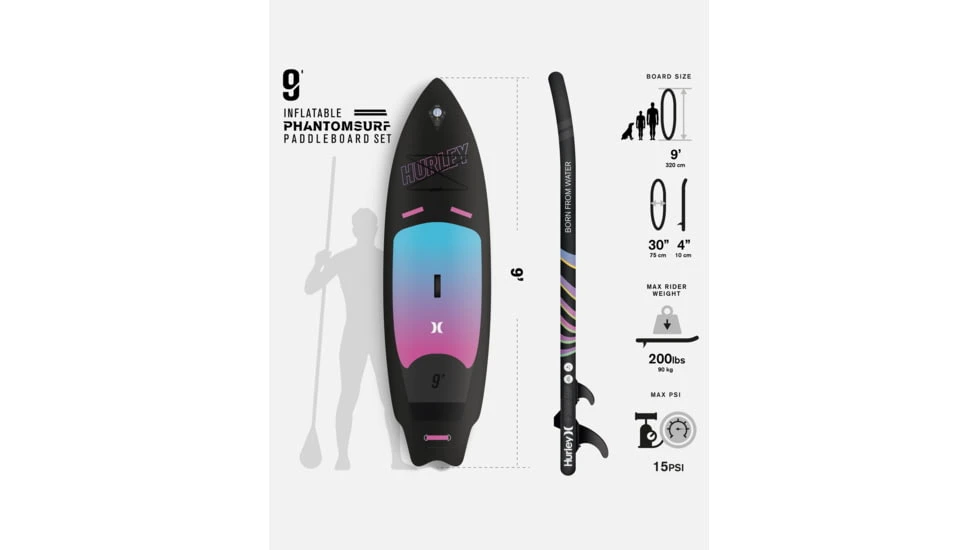HURLEY PhantomSurf Inflatable Paddle Board Set 6 HURLEY PhantomSurf Inflatable Paddle Board Set - Image 4