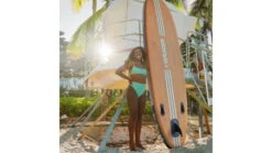 InQRACER Inflatable Stand Up Paddle Board W/Free Premium SUP Accessories & Backpack -Scotty || Airhead || Astral Sales Store opplanet inqracer inflatable stand up paddle board w free premium sup accessories backpack wood color medium iqr sup w usage 2