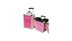 TZ Case AB331T-PA Miniature Professional Rolling Beauty Case Pink Alligator